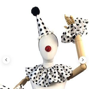 Black & White Polka Dot Clown Costume Set